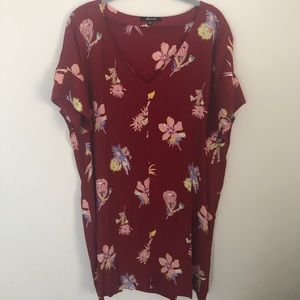 Red floral dress